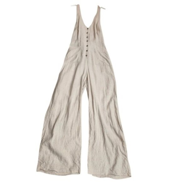 Urban Outfitters Pants - Urban Outfitters Linen Blend Halter Cottagecore Fairy Jumpsuit Sz XS
